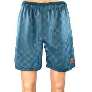 Umbro Men's Blue Plaid Checkerboard Elastic Waist Activewear Athletics Shorts S